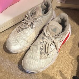 Adidas Women's White and Red Athletic Shoes